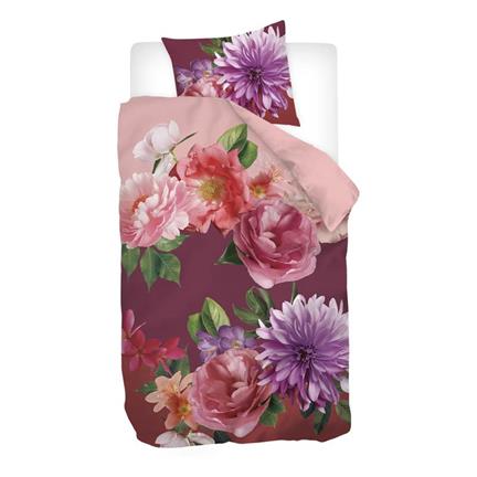 Snoozing Pink Flower flanel dekbedovertrek