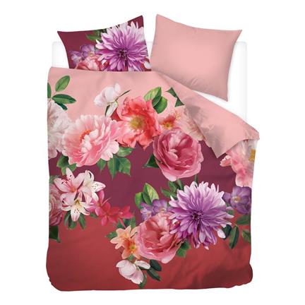 Snoozing Pink Flowers flanel dekbedovertrek