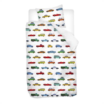 Snoozing Cars flanel dekbedovertrek