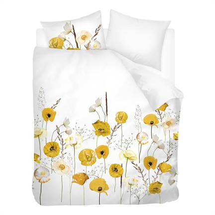 Snoozing Yellow Poppy flanel dekbedovertrek
