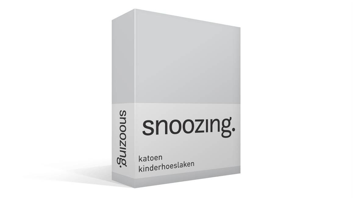 Snoozing katoen kinderhoeslaken grijs