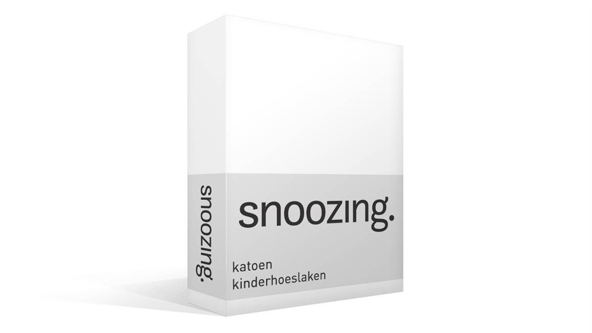 Snoozing katoen kinderhoeslaken wit