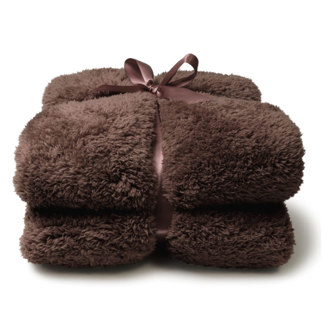 Unique Living Teddy fleece plaid - taupe