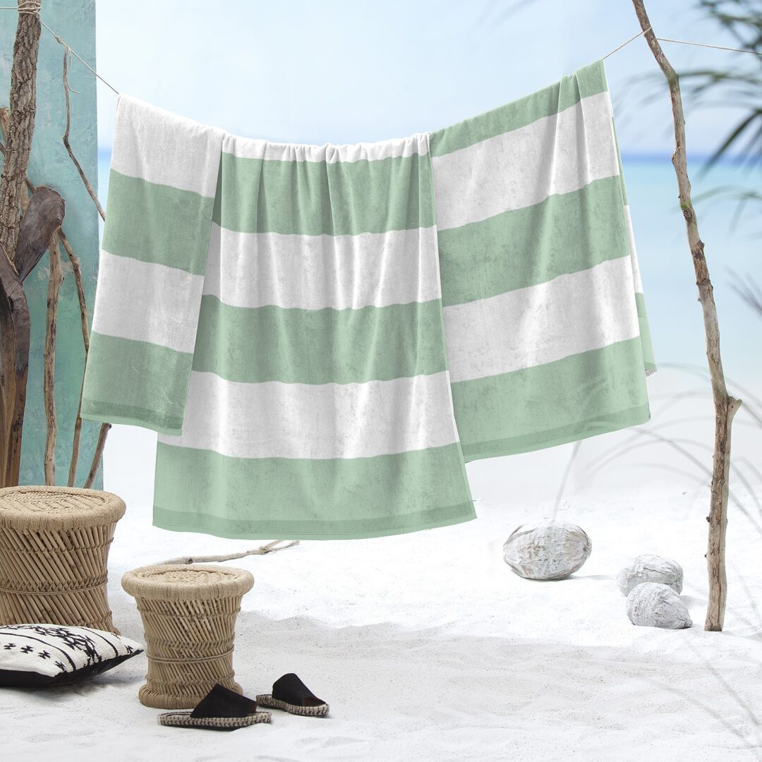 Cinderella Dune Stripe Strandlaken - Soft green