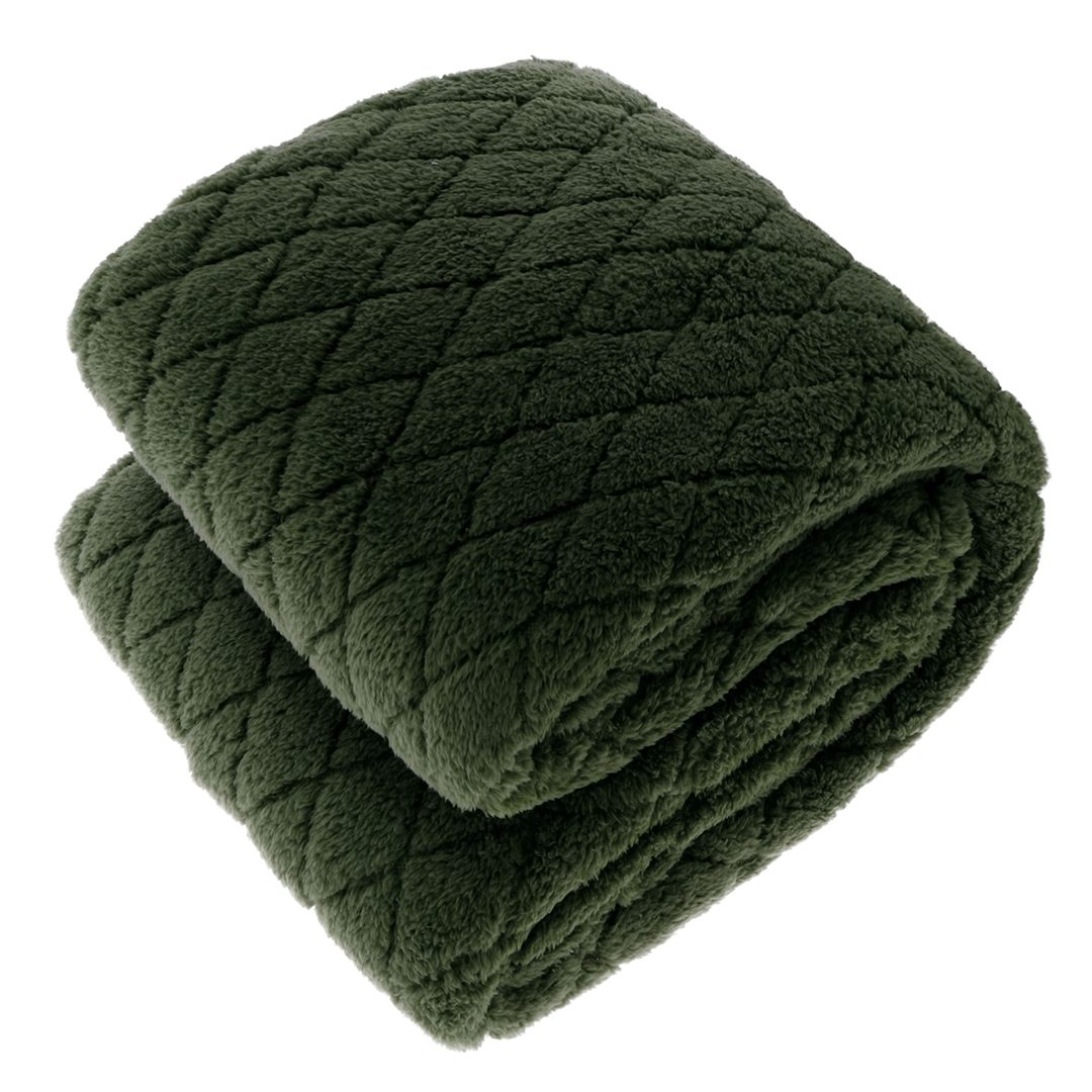 Unique Living Ezra fleece plaid - dark green