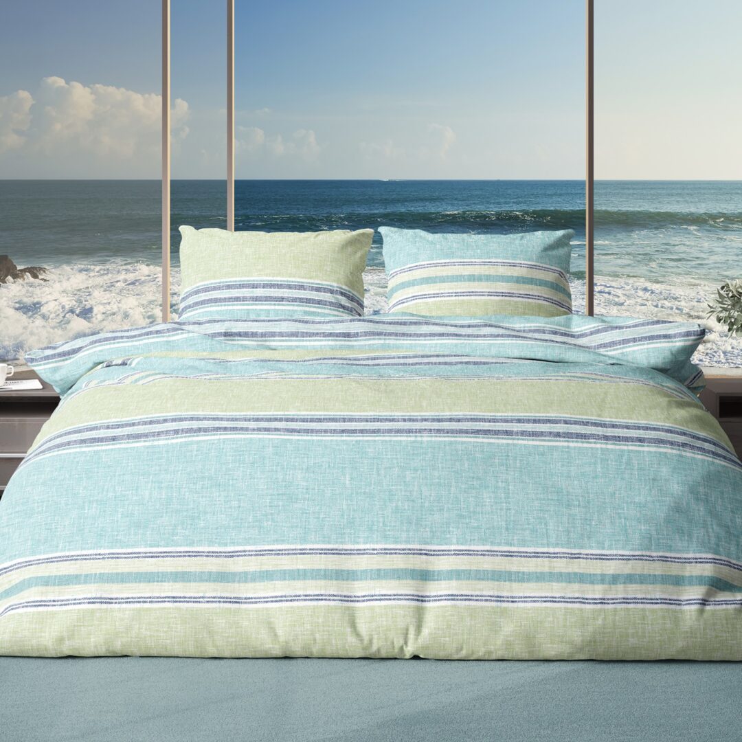 Romanette Alfie dekbedovertrek aqua-blue