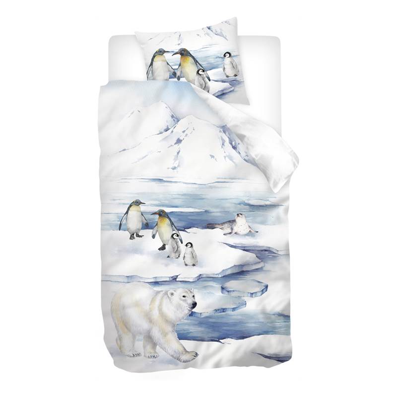 Snoozing Todz flanel dekbedovertrek - wit