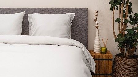 Zijde dekbedovertrek Kayori Aya Silk zilvergrijs