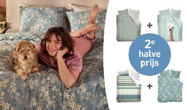 Profiteer van 50% korting op elk 2e dekbedovertrek.