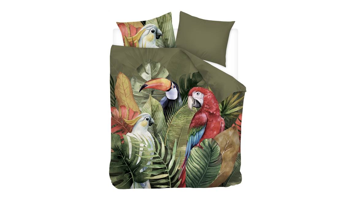 Snoozing Macaw flanel dekbedovertrek