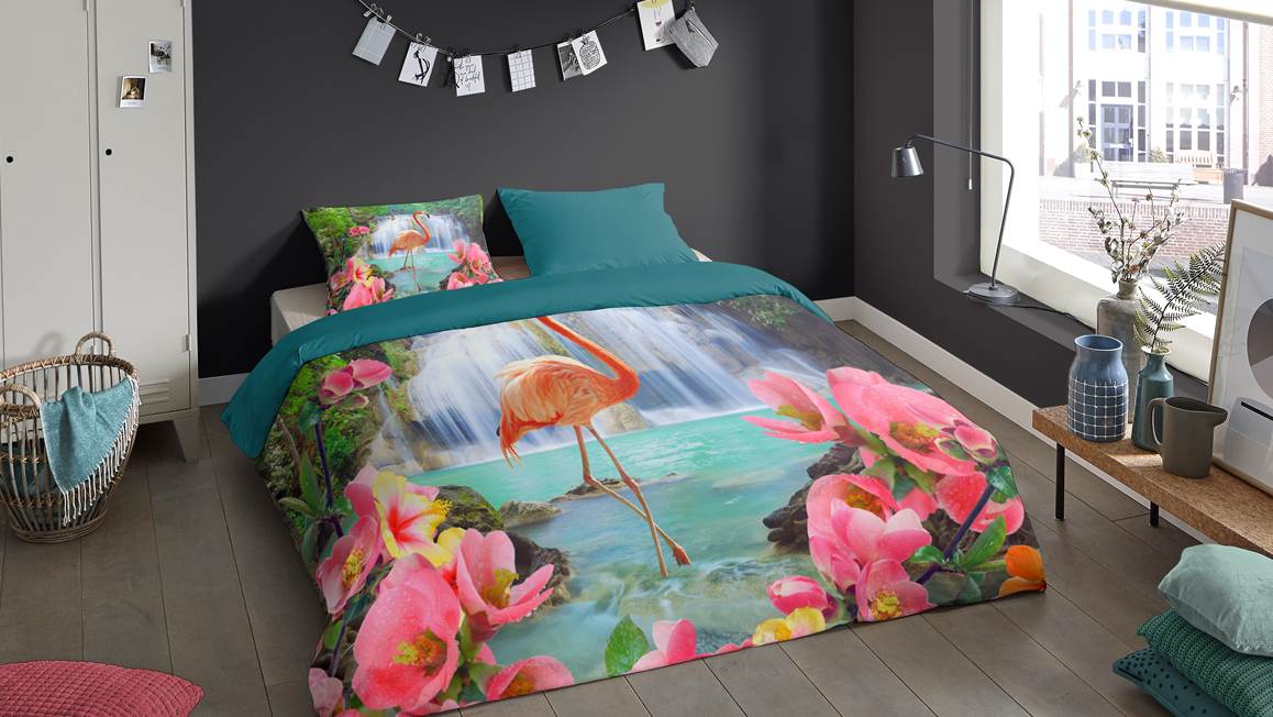 Hijgend vis Bouwen Pure Flamingo dekbedovertrek - Tropical - Smulderstextiel.nl