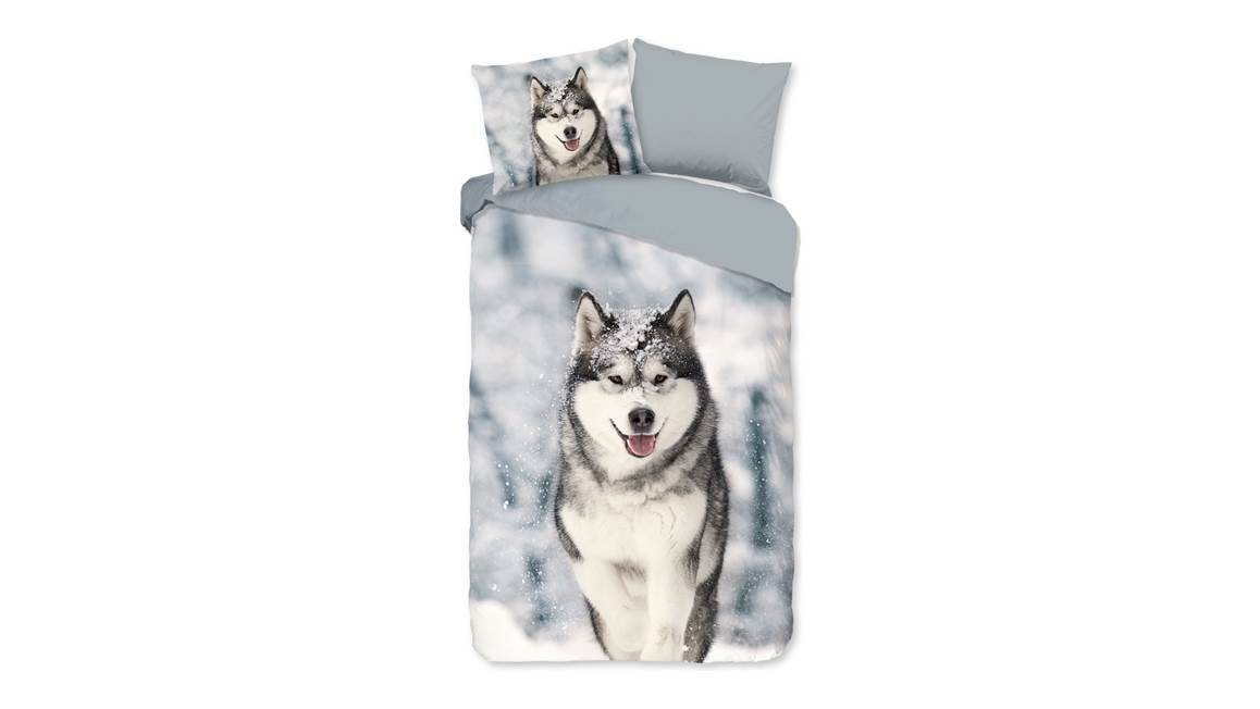 Good Morning Husky flanel dekbedovertrek