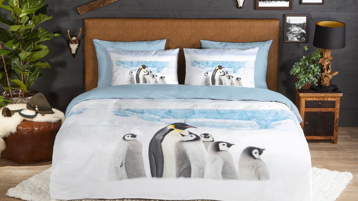 Good Morning Penguin flanel dekbedovertrek