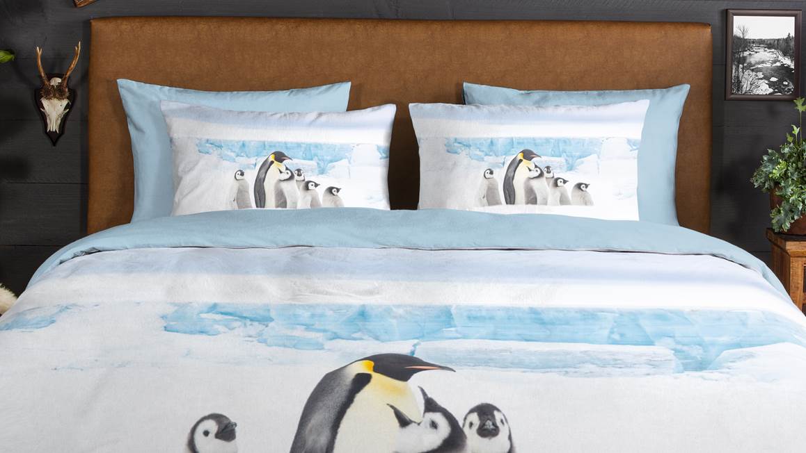 Good Morning Penguin flanel dekbedovertrek