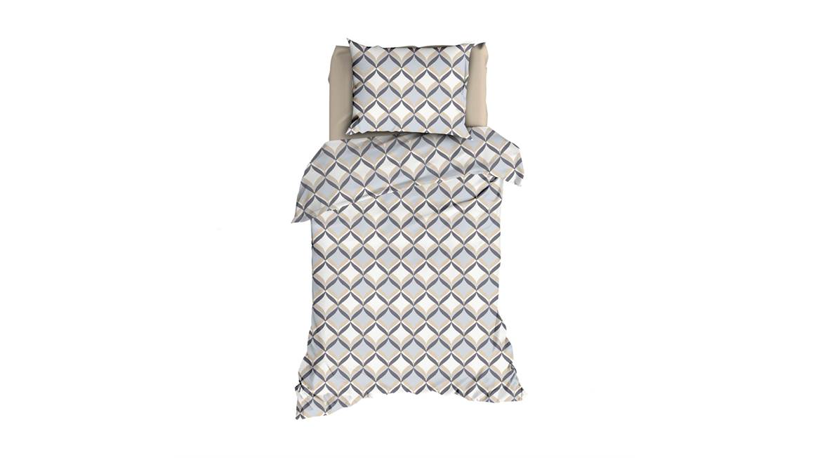 Romanette Tolbiac flanel dekbedovertrek silver