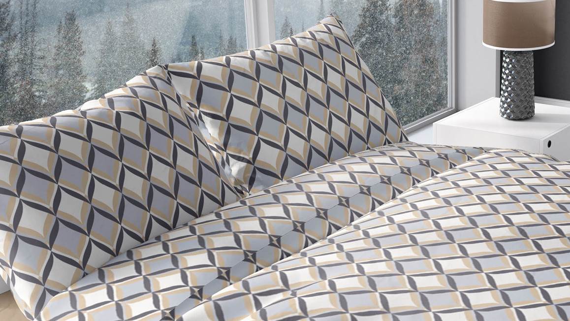 Romanette Tolbiac flanel dekbedovertrek silver