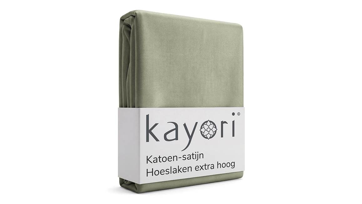 Kayori Edo katoen-satijn hoeslaken extra hoog