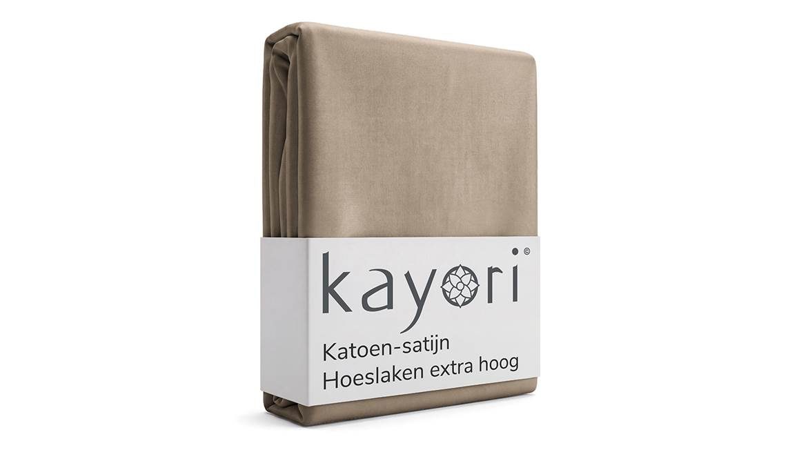 Kayori Edo katoen-satijn hoeslaken extra hoog