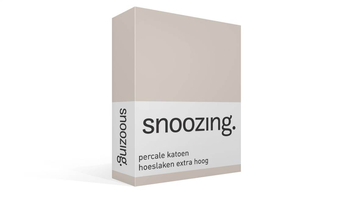 Snoozing percale katoen hoeslaken extra hoog