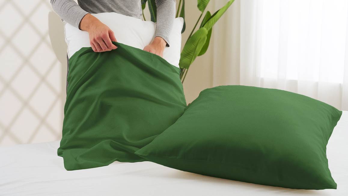 Snoozing katoen-satijn kussenslopen (set van 2)