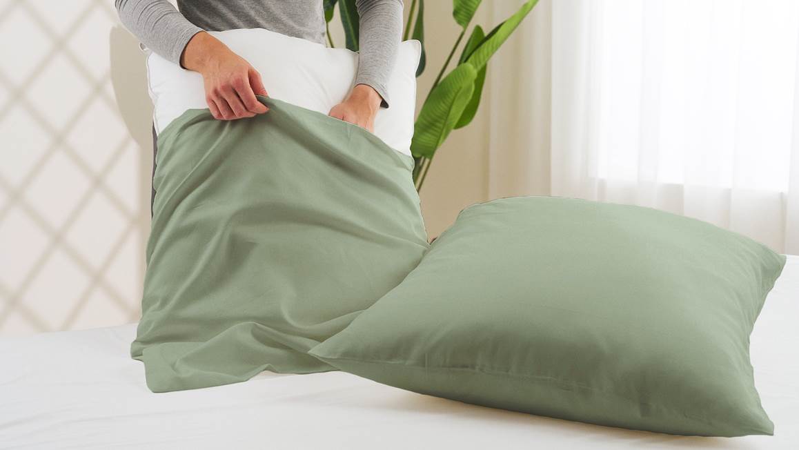 Snoozing katoen-satijn kussenslopen (set van 2)