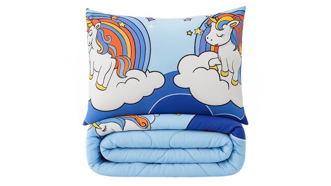 SimplyDream Unicorn Blauw wasbaar dekbed