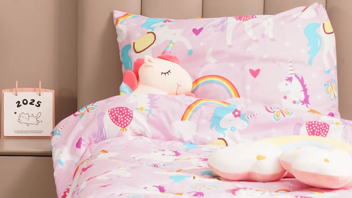SimplyDream Unicorn Roze wasbaar dekbed