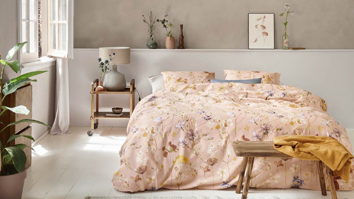 Ariadne at Home Soft Flowers flanel dekbedovertrek