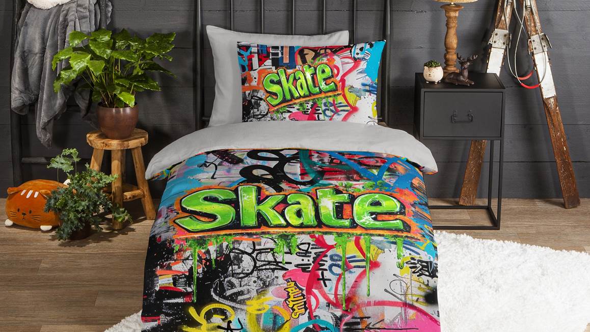 Good Morning Skate flanel dekbedovertrek