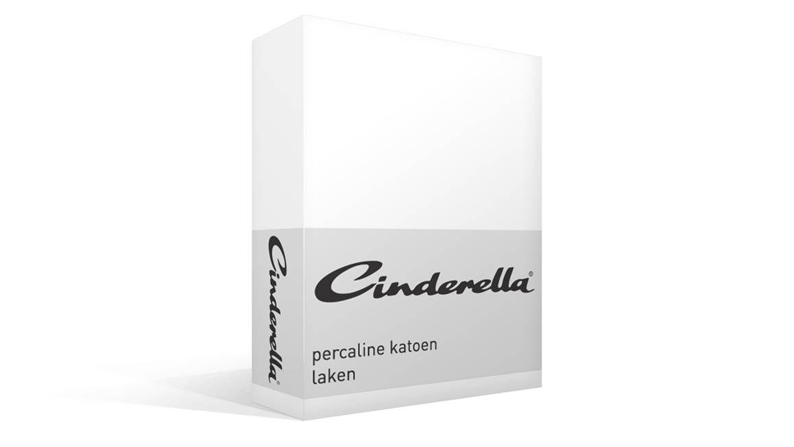 Cinderella percaline katoen laken - Wit Smulderstextiel.nl