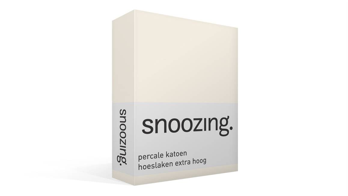 Snoozing percale katoen hoeslaken extra hoog