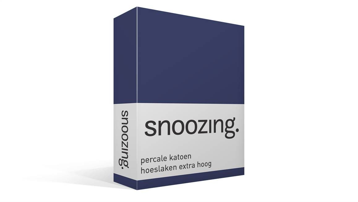 Snoozing percale katoen hoeslaken extra hoog