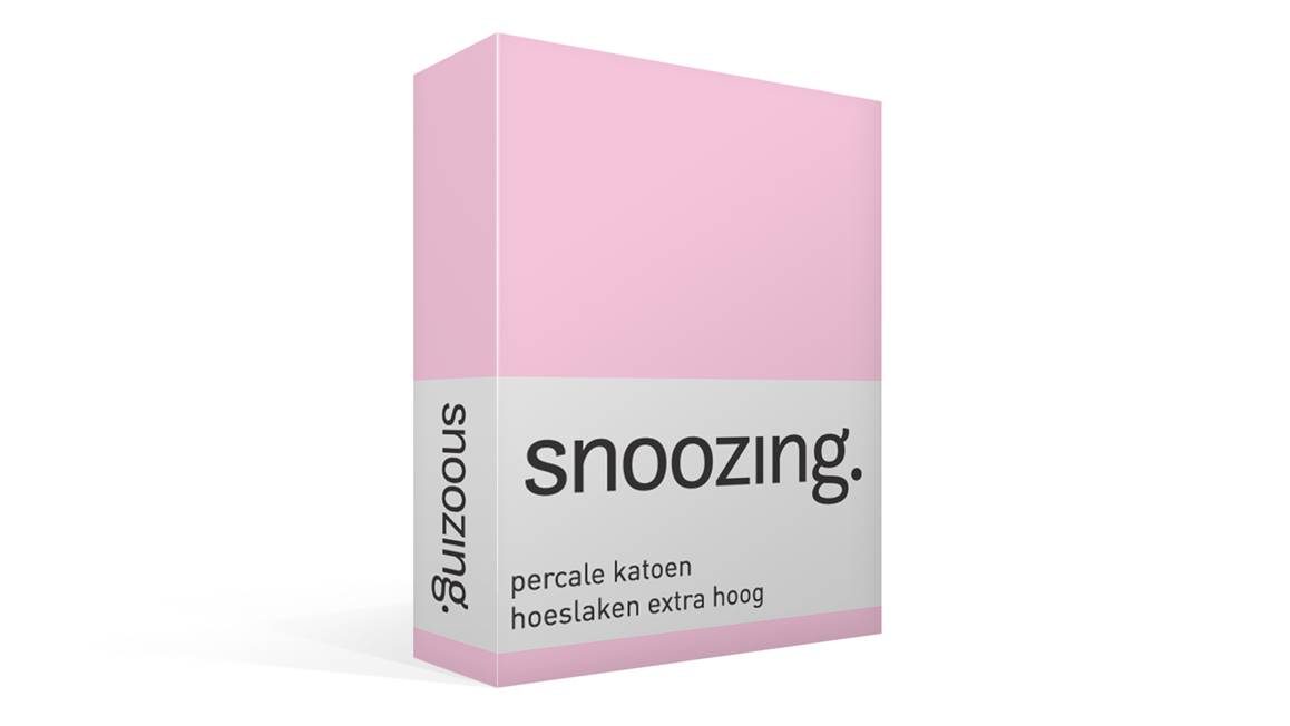 Snoozing percale katoen hoeslaken extra hoog