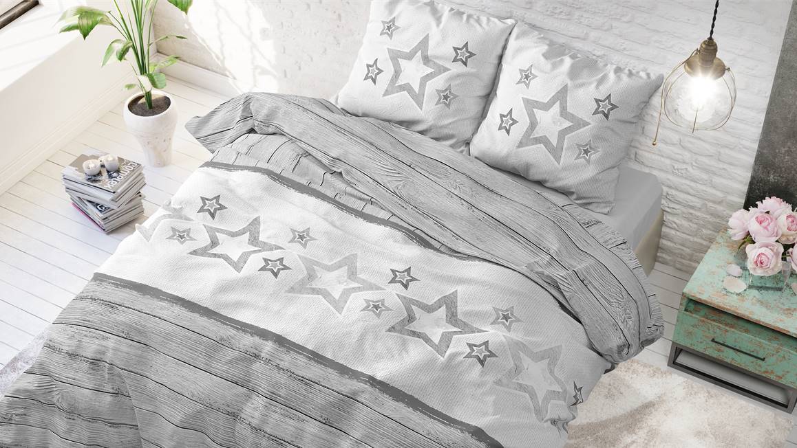 Sleeptime Stars and Stars flanel dekbedovertrek