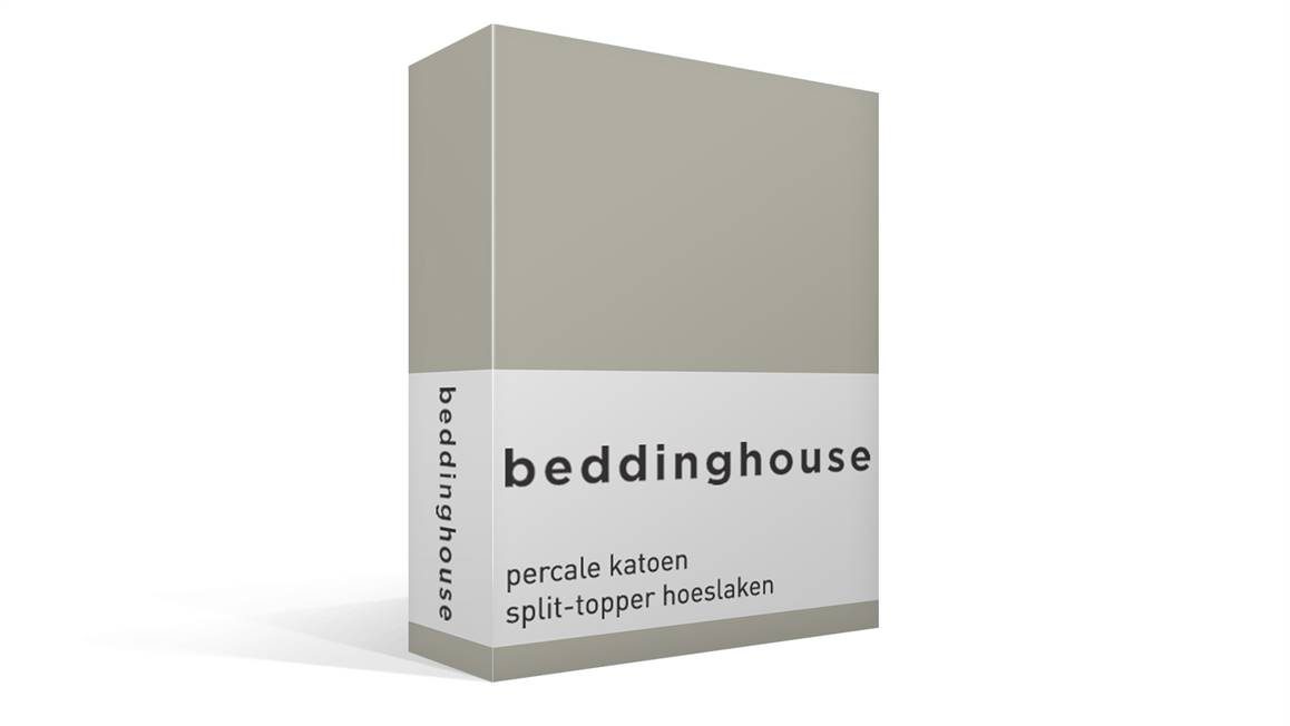 heelal Bij wet stapel Beddinghouse percale katoen split-topper hoeslaken - Sand -  Smulderstextiel.nl