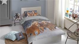 Good Morning Happy Horses flanel dekbedovertrek