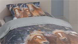 Good Morning Happy Horses flanel dekbedovertrek