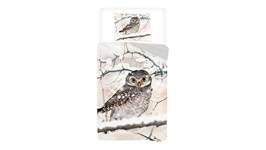 Snoozing Snowy Owl flanel dekbedovertrek