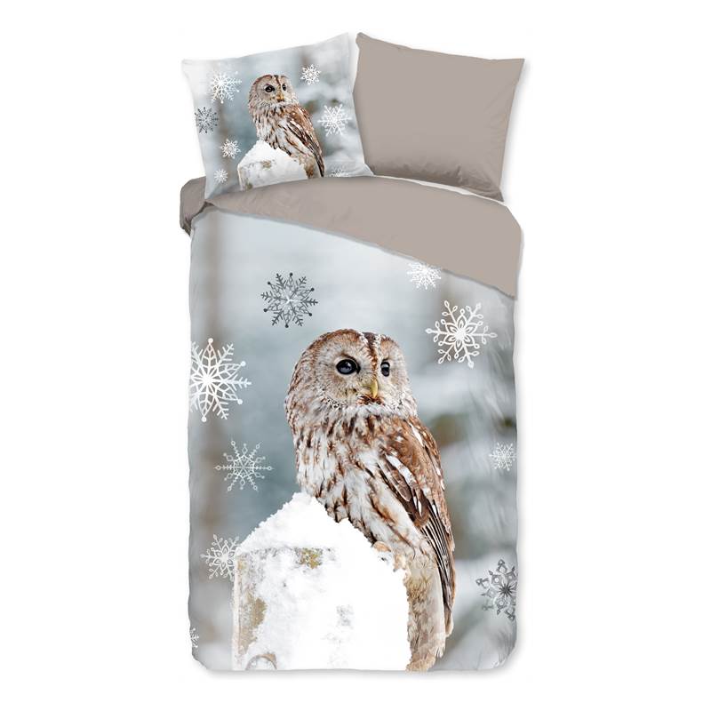 Good Morning Owl flanel dekbedovertrek