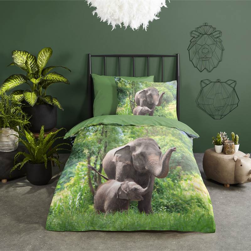 Good Morning Elephants dekbedovertrek