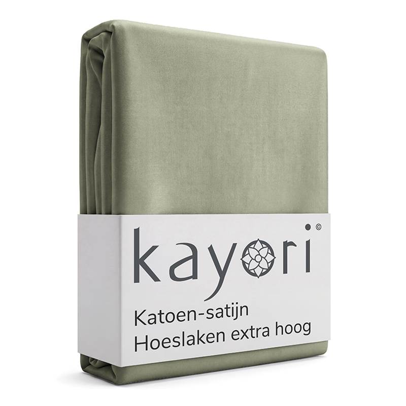 Kayori Edo katoen-satijn hoeslaken extra hoog
