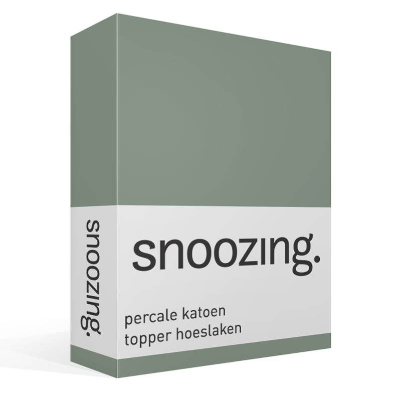 Snoozing percale katoen topper hoeslaken