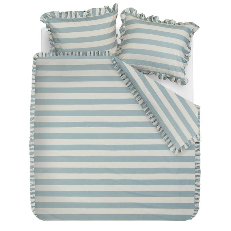 Ambiante Striped Ruffle dekbedovertrek