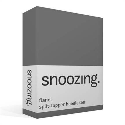 uitrusting helling aantal Snoozing flanel split-topper hoeslaken - Antraciet - Smulderstextiel.nl