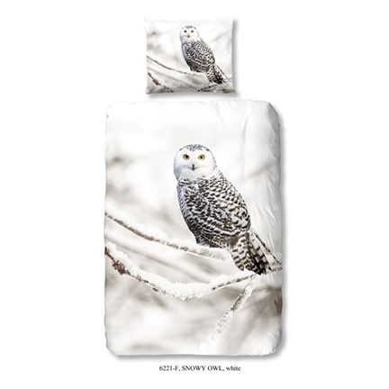 Good Morning Snowy owl flanel dekbedovertrek
