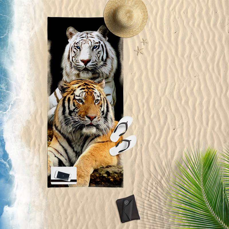 Two tiger strandlaken