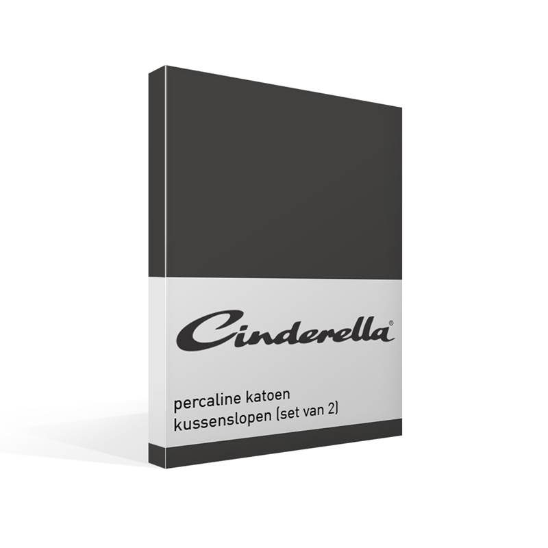 Goedkoopste Cinderella Basic percaline katoen kussenslopen (set van 2) Anthracite 60x70 cm - Standaardmaat