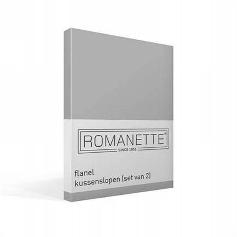 Goedkoopste Romanette flanel kussenslopen (set van 2) Silver 60x70 cm - Standaardmaat