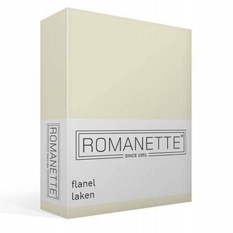 Romanette flanellen laken Ivoor Lits-jumeaux (240x260 cm)
