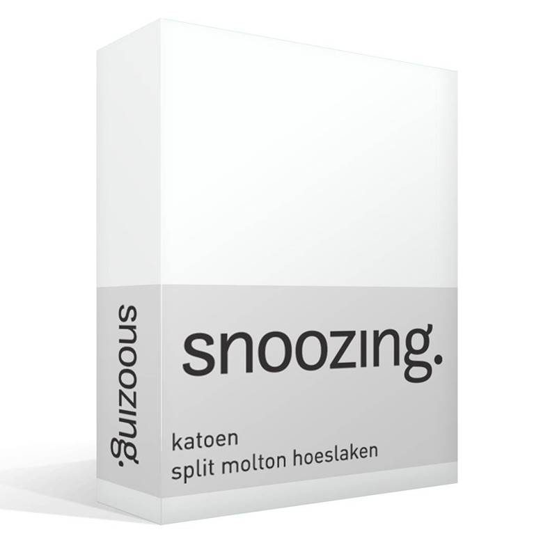 Snoozing katoen split molton hoeslaken Wit Lits-jumeaux (160x200 cm)
